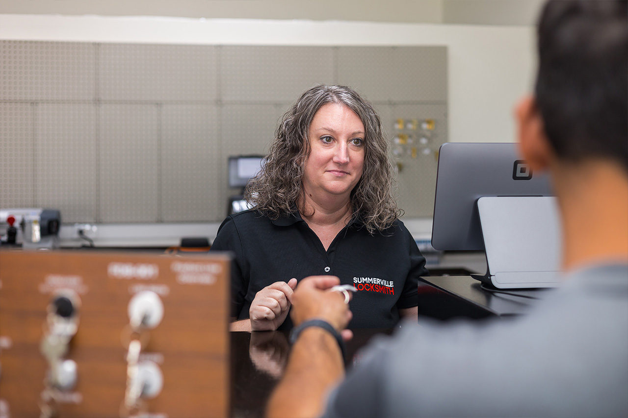 Summerville Locksmith Store servicing client in store
